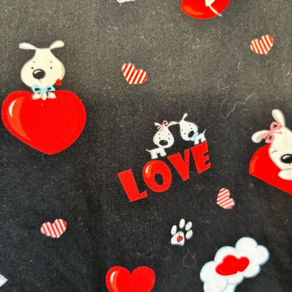 Denim & Flower Men’s Black Shirt with Hearts Puppy Dogs Love XL NWT - Picture 4 of 11